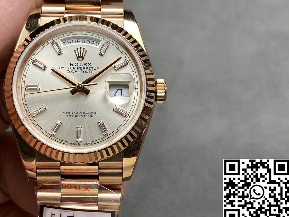 Rolex v5 QF Day Steel Silver Dial Date Tungsten Rose Factory M228235-0004 Gold 0305